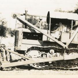 Photograph of Jessica Hill on Bull Dozer, c. 1950