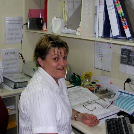 Medical Records Secretary Lynn Maguire at Baringa Private Hospital, 2006