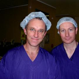 Surgeon Doctor Andrew Ramsay and Assistant Surgeon Doctor Phillip Marinucci at Baringa Private Hospital, 2006