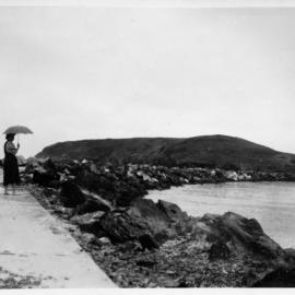 Chris Lewthwaite and Margaret Bevan on the northern breakwall, 1951