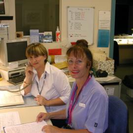 Ward clerk Debbie Bianchi and Sister Lee Mitchell at Baringa Private Hospital, 2006