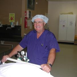 Wardsman Warren Graham in Baringa Private Hospital Theatre, 2006