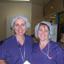 Theatre Nurse Natasha Plumbe and Theatre Secretary Michelle Down in Baringa Private Hospital Theatre, 2006