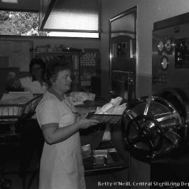 Betty O'Neill at the old Coffs Harbour Hospital, 1985