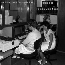 Lorraine Dixon and Robyn Craven at the old Coffs Harbour Hospital, 1985