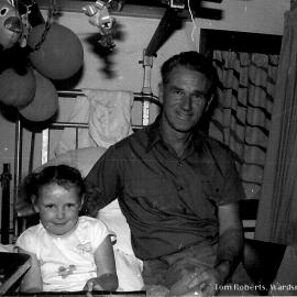 Tom Roberts and patient at the old Coffs Harbour Hospital, 1985