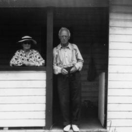 Mr and Mrs Blakey at "Ourous" on the Bonville Reserve, 1954 