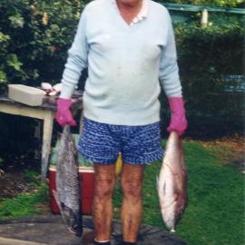 Jim Worland with the catch of the day, 1973