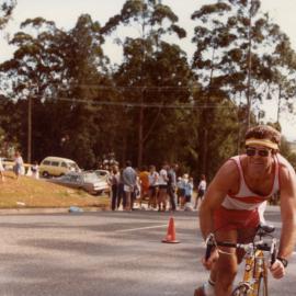Bike and run changeover site on Playford Avenue for the Quadrathon, 1970