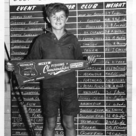 Junior Champion Mid North Coast Paul Worland at the Deep Sea Fishing Club, 1970