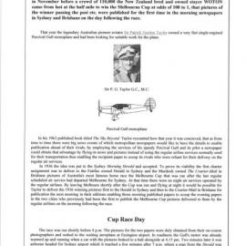 Sir Patrick Taylor and the 1936 Melbourne Cup pictures publication