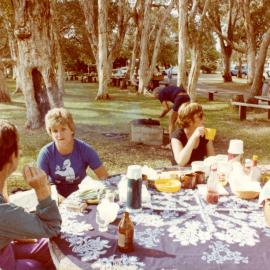 Time for a picnic at the Woolgoolga Lakeside Reserve area, c.1970