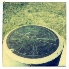 The directional plaque at Woolgoolga Headland, 25 July 2013