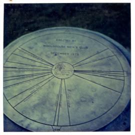 The directional plaque at Woolgoolga Headland, 25 July 2013