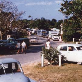Park Beach camping reserve during the Christmas holidays, late 1950s