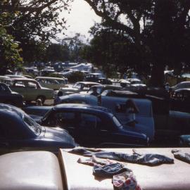 Park Beach camping reserve during the Christmas holidays, late 1950s