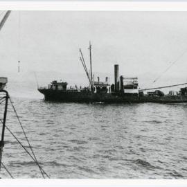 Supply ship off the gantry at South Solitary Island