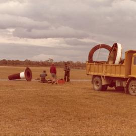 Parts of the South Solitary Island light at the Coffs Harbour airport, November 1977