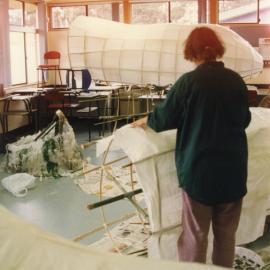 Constructing the "excrement" for the Look-At-Me-Now Headland protest, late 1991