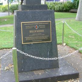 Memorial at the R.S.L. Park, February 2012