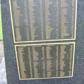 Memorial at the R.S.L. Park, February 2012