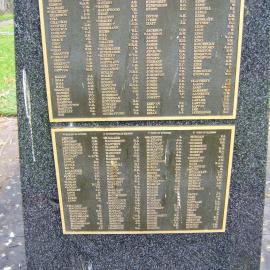 Memorial at the R.S.L. Park, February 2012