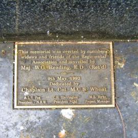 Memorial at the R.S.L. Park, February 2012