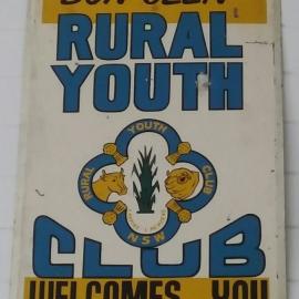 Rural Youth Club Welcome Sign