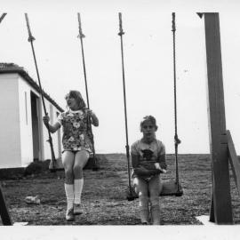On the swings at South Solitary Island, early 1970s