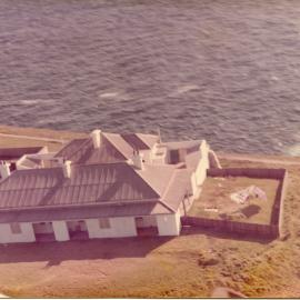 Helicopter view of Assistant Lightkeepers' cottages, mid 1970s