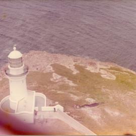 Helicopter view of South Solitary Island, mid 1970s
