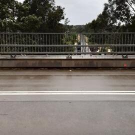 Northern view of the railway track from Walter Harvie Bridge, 1 July 2021