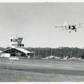 A Russian light aircraft lands at the Coffs Harbour Airport, 1 January 1992