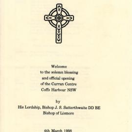 Solemn blessing and official opening of the Curran Centre, 4 March 1998