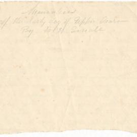 Memories of the Early Day of Upper Orara (draft)