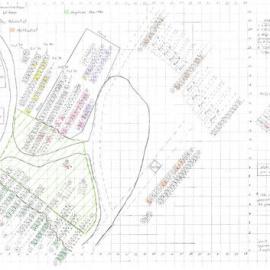 Hand-drawn map of the Coffs Harbour Historic Cemetery