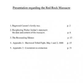 Presentation regarding the Red Rock Massacre, July 2018