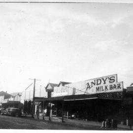 Anargiros (Andy) Norgiros Melittas’ Milk Bar in High Street Coffs Harbour, c.1955