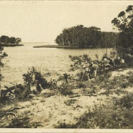 Picture postcard of Corindi River mouth, Red Rock