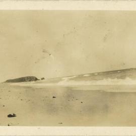 View of beach and rock, possibly Flat Top Point