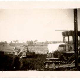 Photograph of railway bridge construction