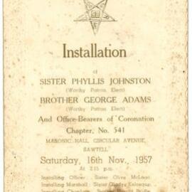 Order of the Eastern Star Installation