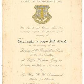Invitation to Laying of Foundation Stone