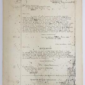 Department of Public Works correspondence re foreshore, 1928
