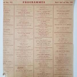Tasma Theatre program, March to May 1962