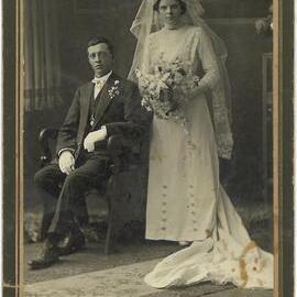 Wedding Portrait of Alice Sampson and Husband