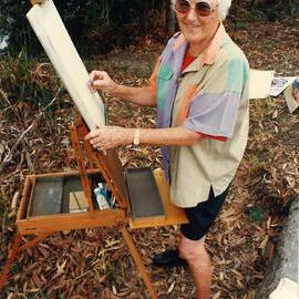 Artist plein air sketching, 1996