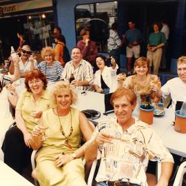 Table of diners along Jetty Strip, 1996