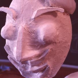 Paper mache mask in progress