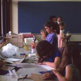 Paper mache mask making workshop in progress
